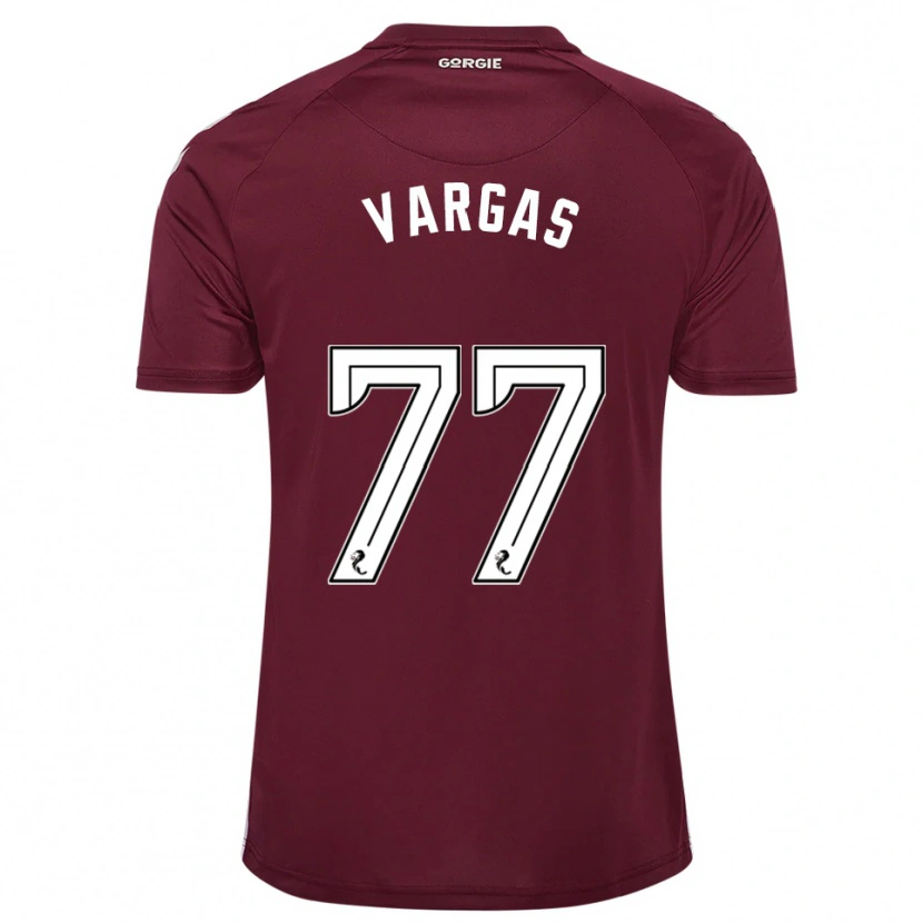 Danxen Kvinder Kenneth Vargas #77 Burgunder Hvid Hjemmebane Spillertrøjer 2025/26 Trøje T-Shirt