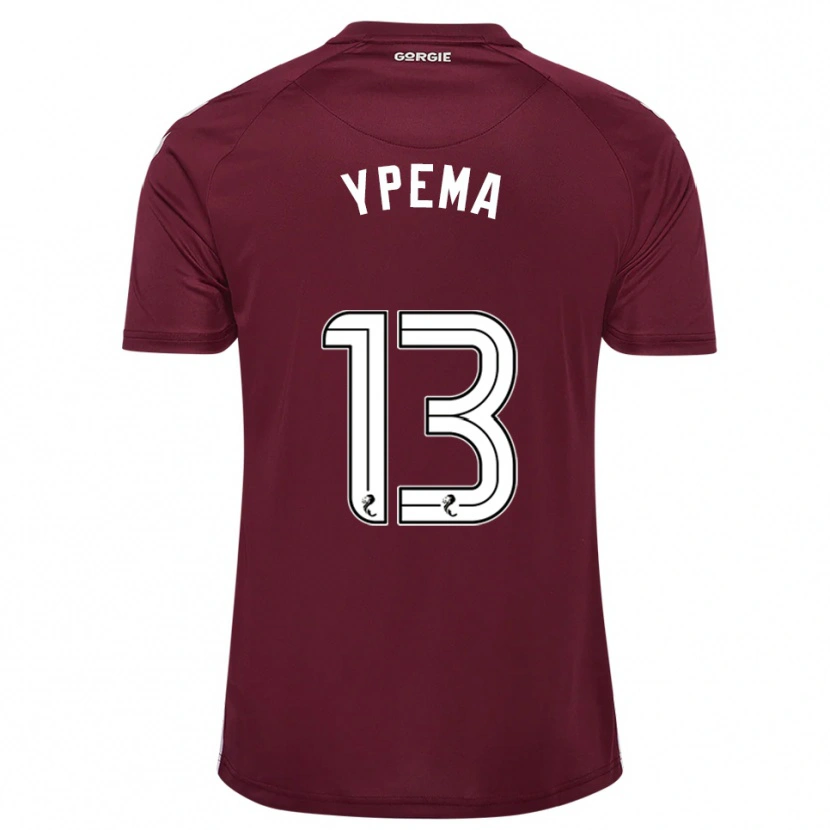 Danxen Kvinder Danique Ypema #13 Burgunder Hvid Hjemmebane Spillertrøjer 2025/26 Trøje T-Shirt