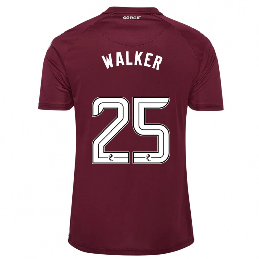 Danxen Kvinder Liam Walker #25 Burgunder Hvid Hjemmebane Spillertrøjer 2025/26 Trøje T-Shirt