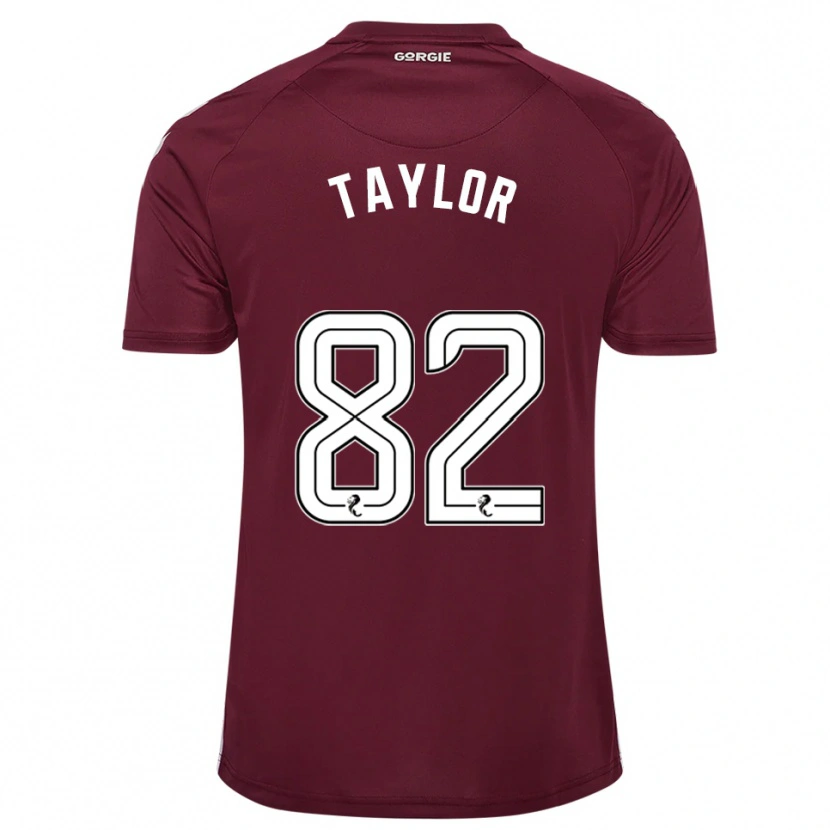 Danxen Kvinder Gerald Taylor #82 Burgunder Hvid Hjemmebane Spillertrøjer 2025/26 Trøje T-Shirt