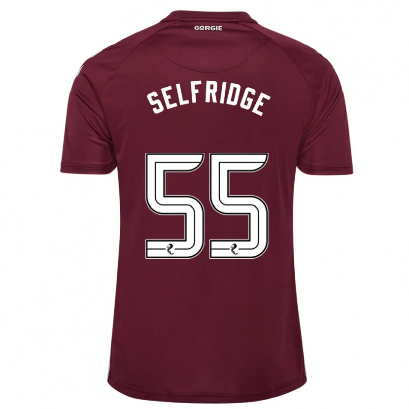 Danxen Kvinder Louis Selfridge #55 Burgunder Hvid Hjemmebane Spillertrøjer 2025/26 Trøje T-Shirt