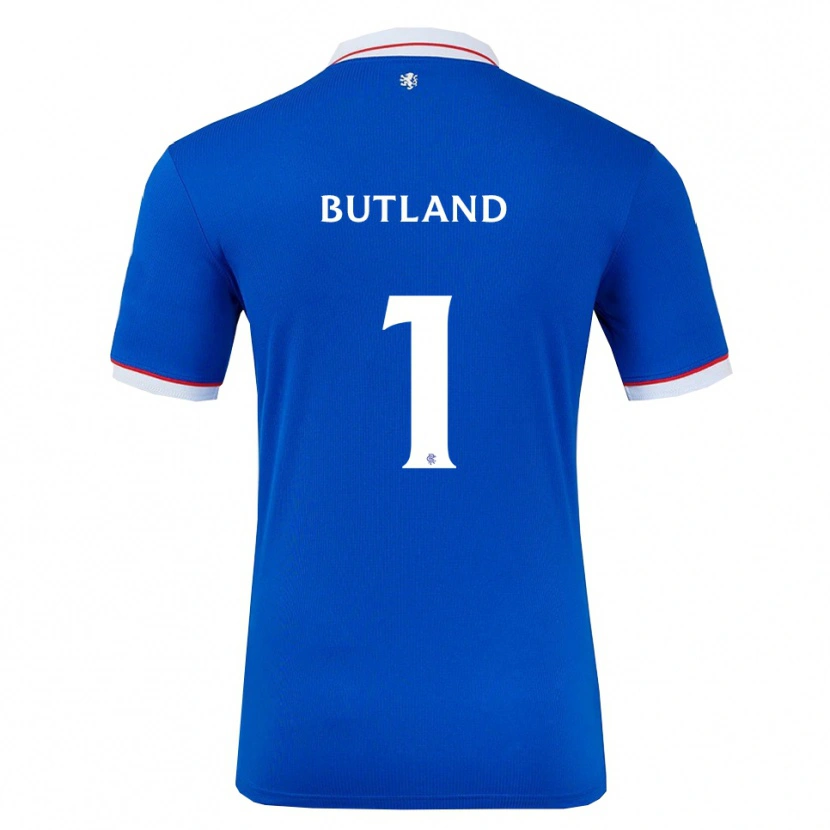 Danxen Kvinder Jack Butland #1 Blå Hvid Hjemmebane Spillertrøjer 2025/26 Trøje T-Shirt