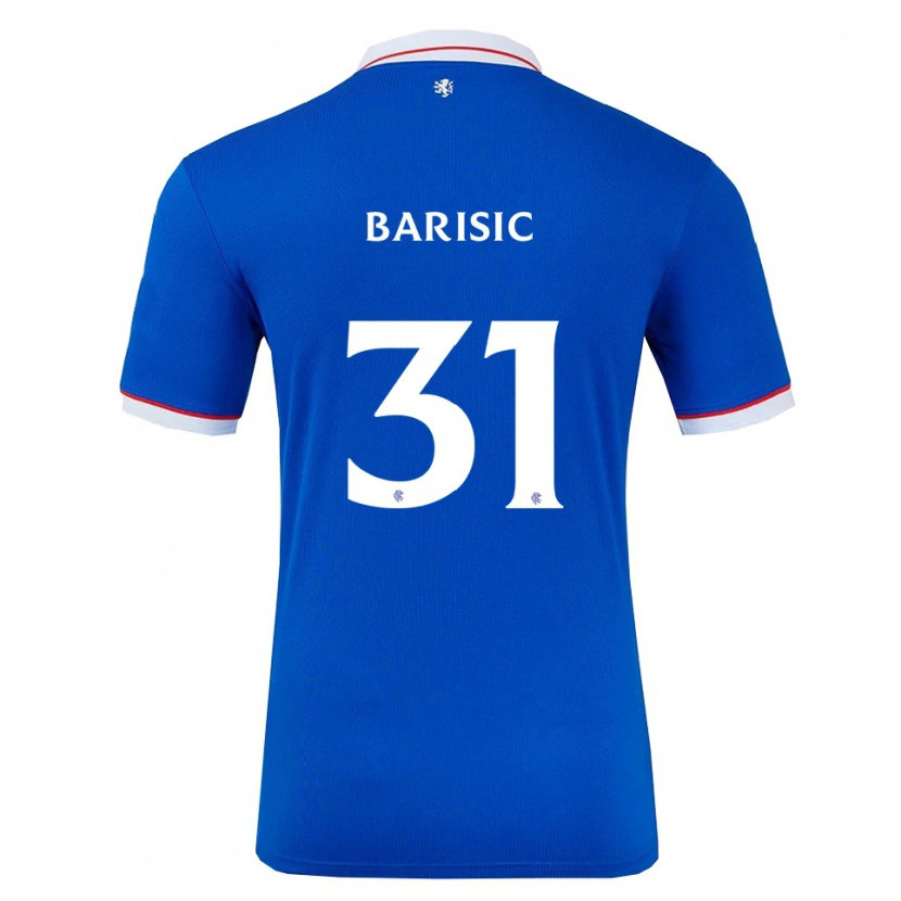 Danxen Kvinder Borna Barisic #31 Blå Hvid Hjemmebane Spillertrøjer 2025/26 Trøje T-Shirt
