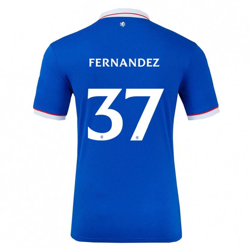 Danxen Kvinder Emmanuel Fernandez #37 Blå Hvid Hjemmebane Spillertrøjer 2025/26 Trøje T-Shirt