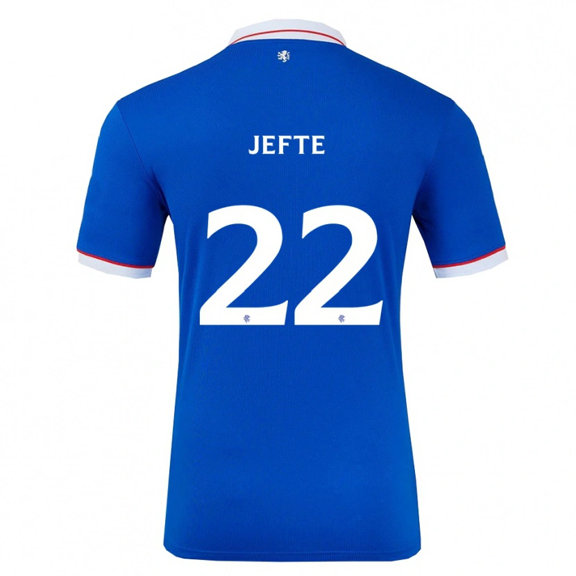Danxen Kvinder Jefté #22 Blå Hvid Hjemmebane Spillertrøjer 2025/26 Trøje T-Shirt