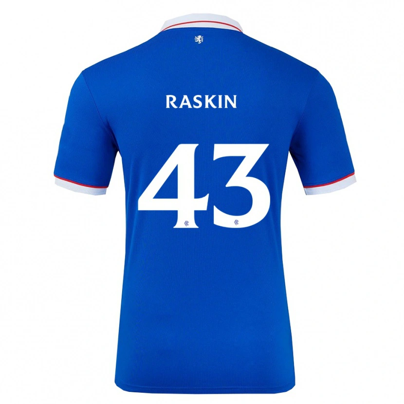 Danxen Kvinder Nicolas Raskin #43 Blå Hvid Hjemmebane Spillertrøjer 2025/26 Trøje T-Shirt