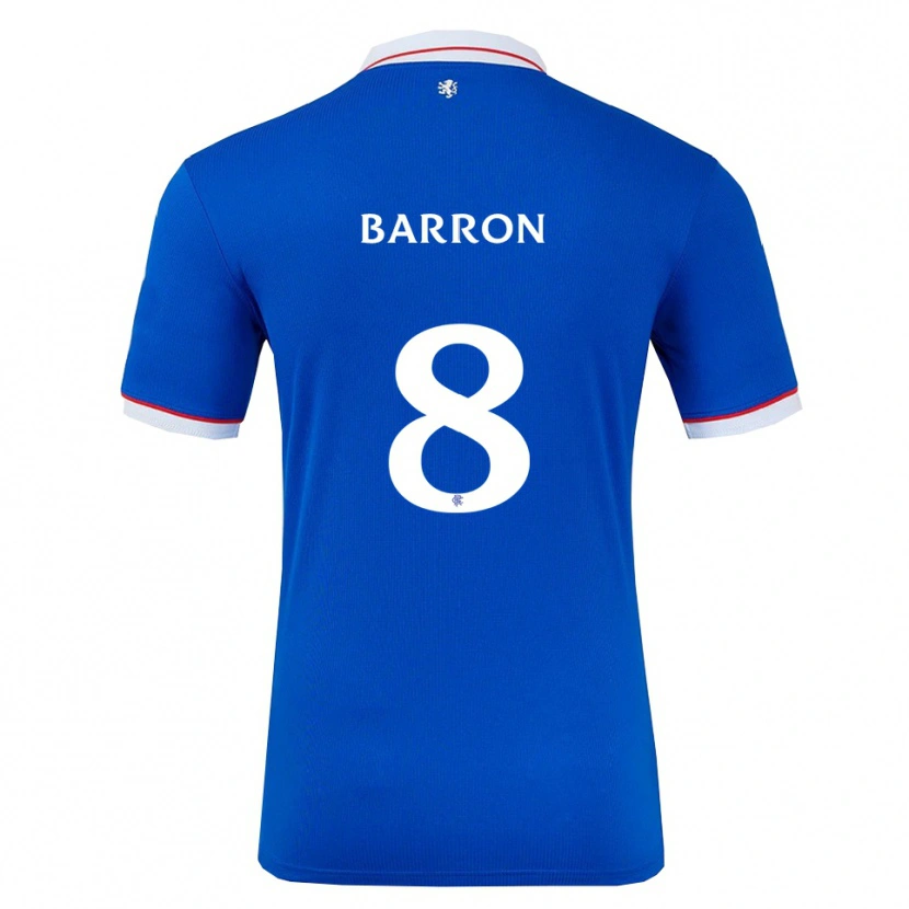 Danxen Kvinder Connor Barron #8 Blå Hvid Hjemmebane Spillertrøjer 2025/26 Trøje T-Shirt