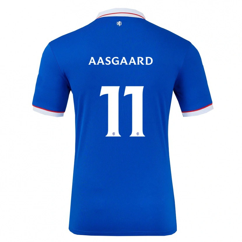 Danxen Kvinder Thelo Aasgaard #11 Blå Hvid Hjemmebane Spillertrøjer 2025/26 Trøje T-Shirt