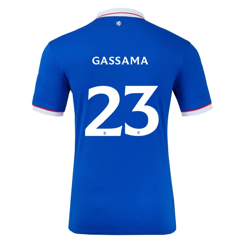 Danxen Kvinder Djeidi Gassama #23 Blå Hvid Hjemmebane Spillertrøjer 2025/26 Trøje T-Shirt