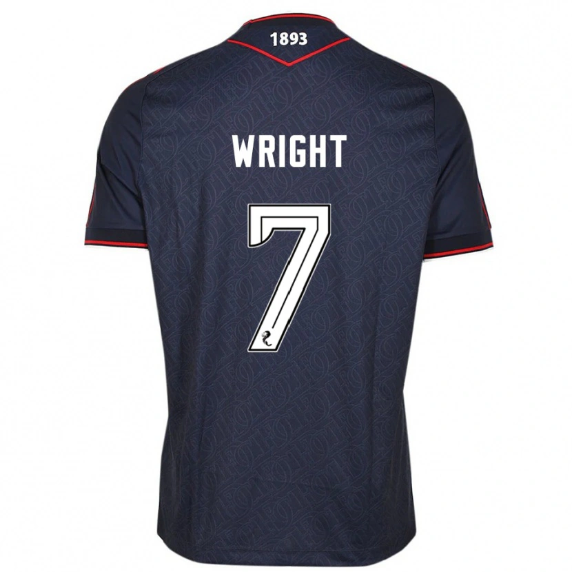 Danxen Kvinder Drey Wright #7 Marineblå Hvid Hjemmebane Spillertrøjer 2025/26 Trøje T-Shirt