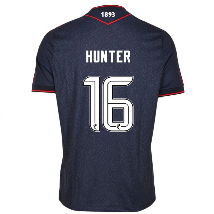 Danxen Kvinder Michael Hunter #16 Marineblå Hvid Hjemmebane Spillertrøjer 2025/26 Trøje T-Shirt