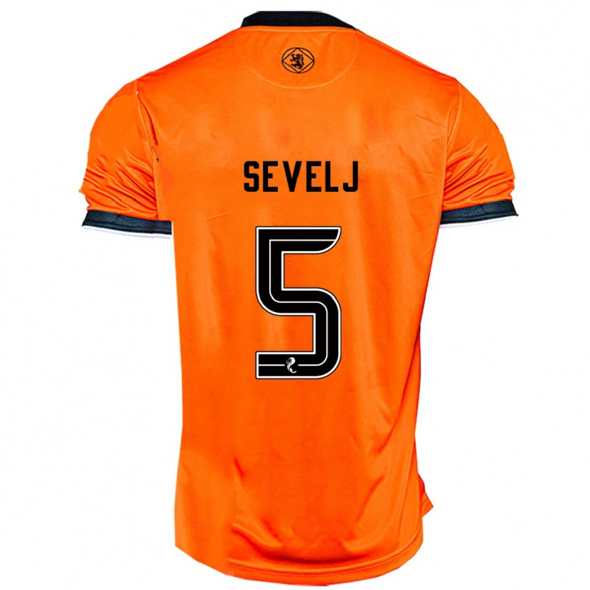 Danxen Kvinder Vicko Sevelj #5 Orange Sort Hjemmebane Spillertrøjer 2025/26 Trøje T-Shirt