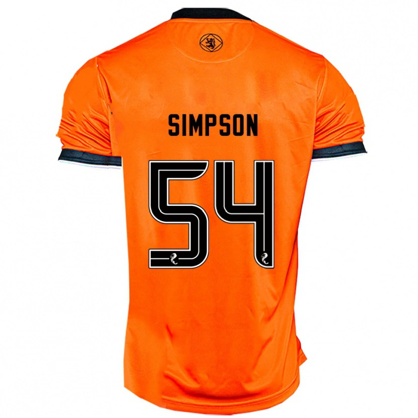 Danxen Kvinder Finlay Simpson #54 Orange Sort Hjemmebane Spillertrøjer 2025/26 Trøje T-Shirt