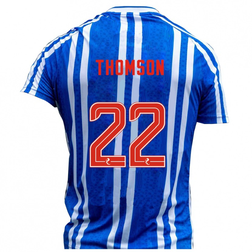 Danxen Kvinder Jack Thomson #22 Blå Hvid Hjemmebane Spillertrøjer 2025/26 Trøje T-Shirt