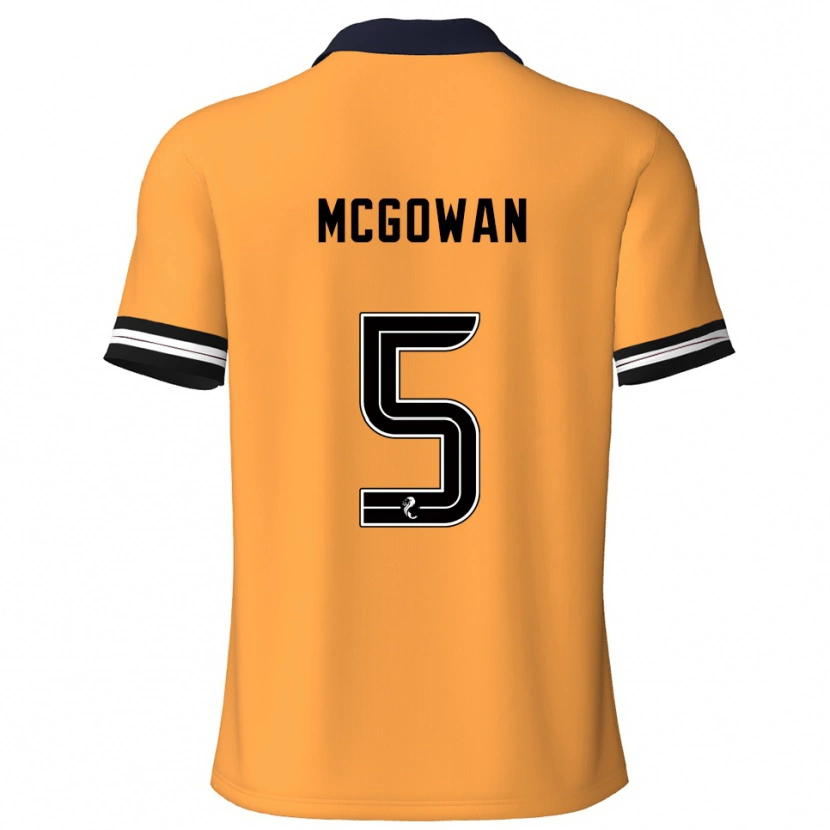 Danxen Kvinder Ryan Mcgowan #5 Gul Sort Hjemmebane Spillertrøjer 2025/26 Trøje T-Shirt