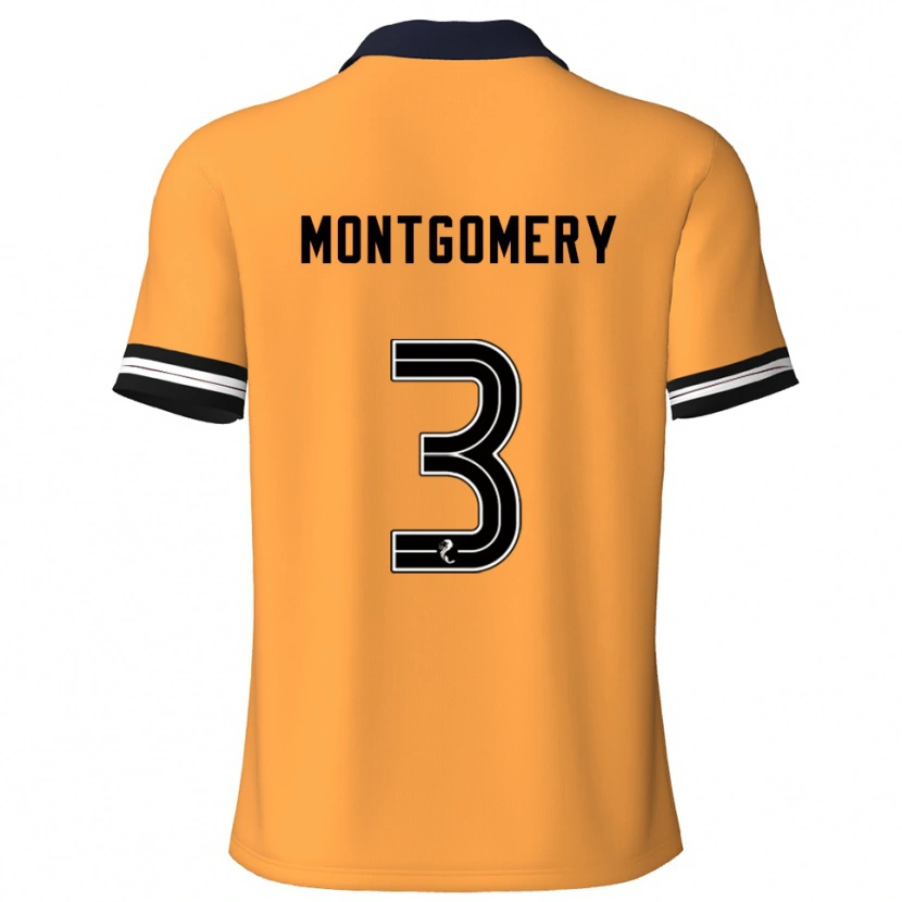 Danxen Kvinder Adam Montgomery #3 Gul Sort Hjemmebane Spillertrøjer 2025/26 Trøje T-Shirt