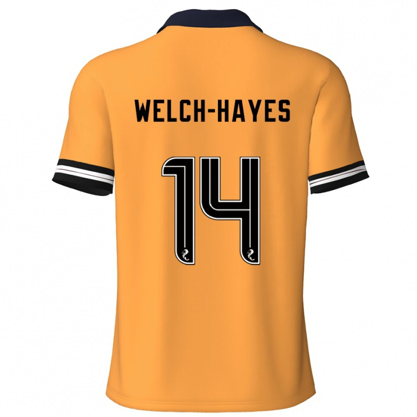 Danxen Kvinder Miles Welch-Hayes #14 Gul Sort Hjemmebane Spillertrøjer 2025/26 Trøje T-Shirt