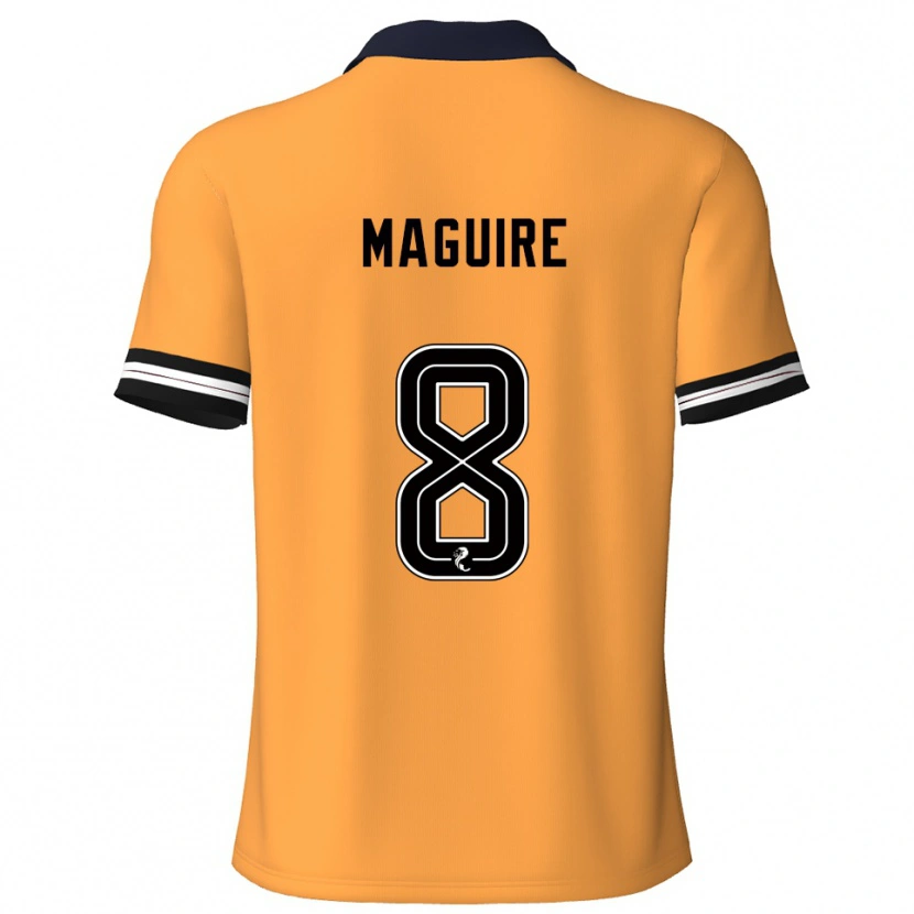 Danxen Kvinder Ciaran Maguire #8 Gul Sort Hjemmebane Spillertrøjer 2025/26 Trøje T-Shirt