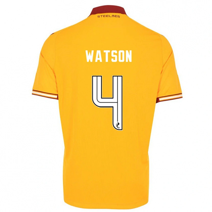 Danxen Kvinder Chelsie Watson #4 Gul Burgunder Hjemmebane Spillertrøjer 2025/26 Trøje T-Shirt
