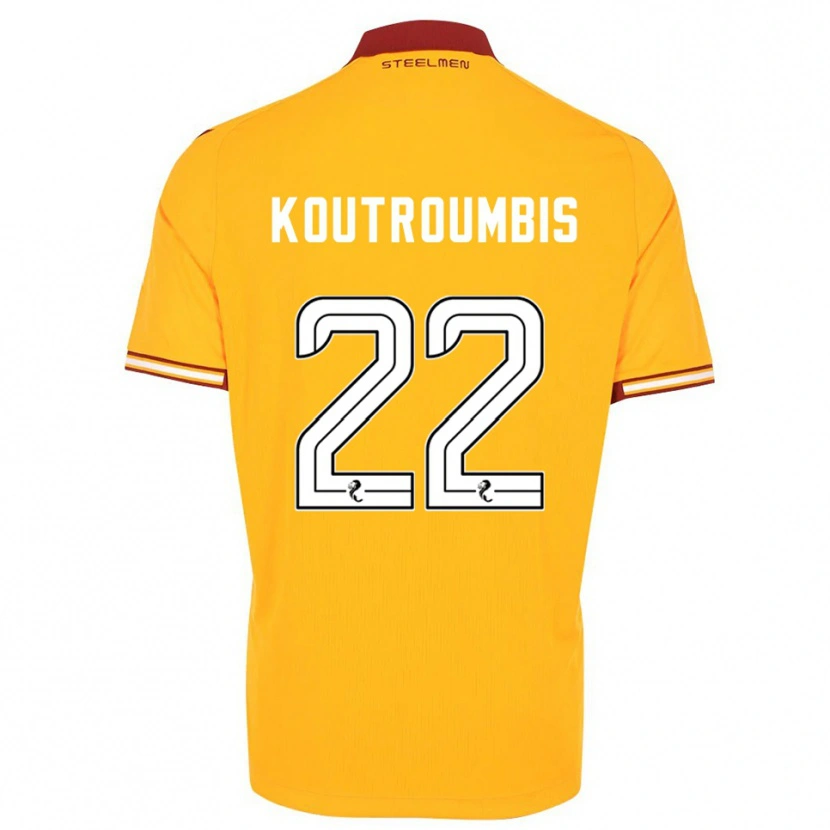 Danxen Kvinder John Koutroumbis #22 Gul Burgunder Hjemmebane Spillertrøjer 2025/26 Trøje T-Shirt