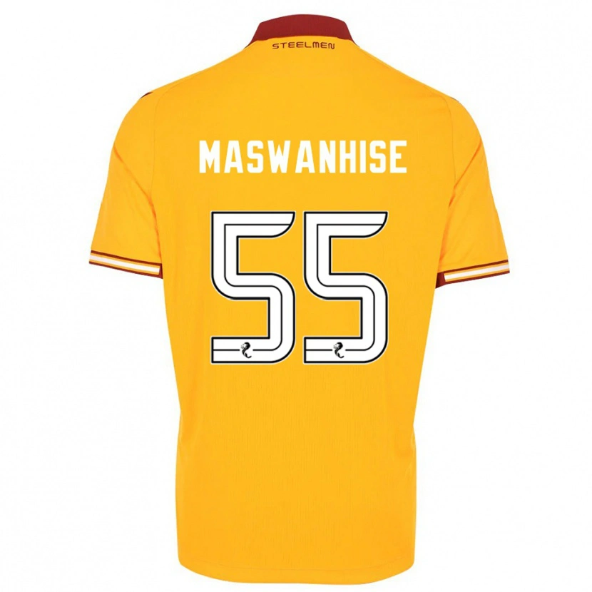 Danxen Kvinder Tawanda Maswanhise #55 Gul Burgunder Hjemmebane Spillertrøjer 2025/26 Trøje T-Shirt