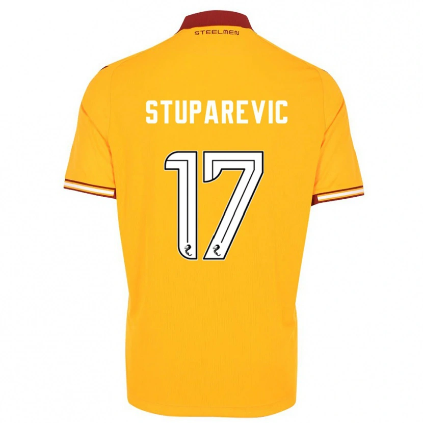 Danxen Kvinder Filip Stuparevic #17 Gul Burgunder Hjemmebane Spillertrøjer 2025/26 Trøje T-Shirt