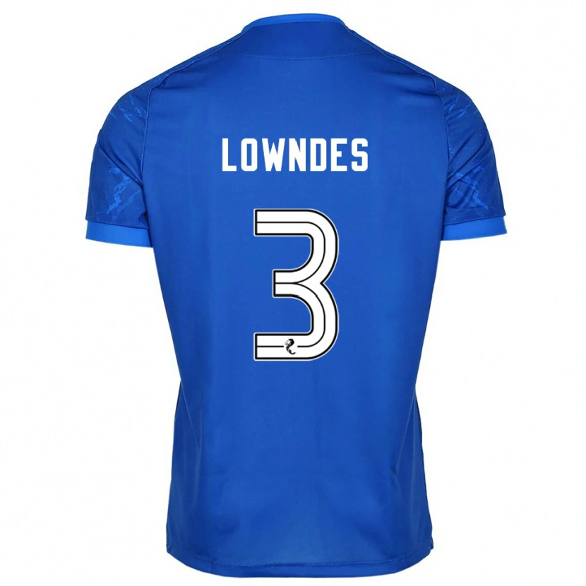 Danxen Kvinder Thomas Lowndes #3 Blå Hvid Hjemmebane Spillertrøjer 2025/26 Trøje T-Shirt