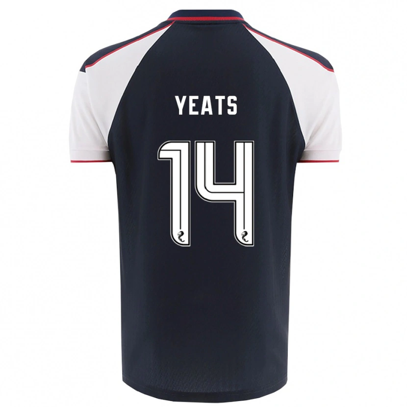 Danxen Kvinder Finn Yeats #14 Marineblå Hvid Hjemmebane Spillertrøjer 2025/26 Trøje T-Shirt