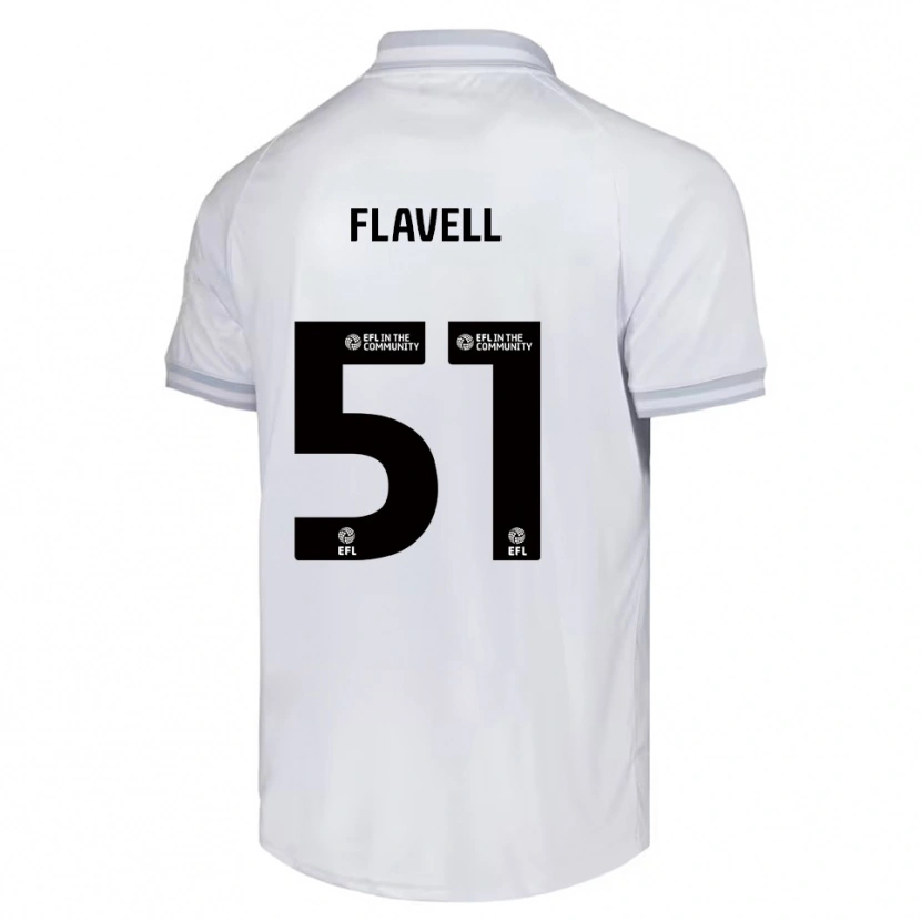 Danxen Kvinder Kieren Flavell #51 Hvid Grå Sort Udebane Spillertrøjer 2025/26 Trøje T-Shirt