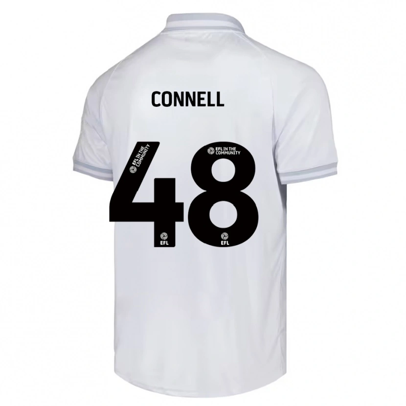 Danxen Kvinder Luca Connell #48 Hvid Grå Sort Udebane Spillertrøjer 2025/26 Trøje T-Shirt