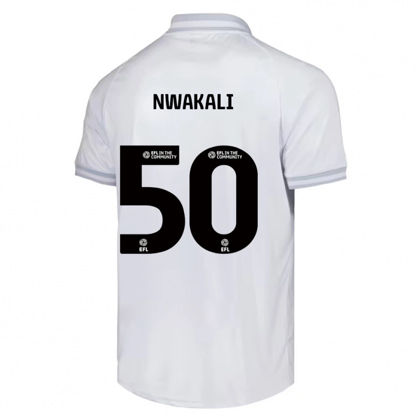 Danxen Kvinder Kelechi Nwakali #50 Hvid Grå Sort Udebane Spillertrøjer 2025/26 Trøje T-Shirt