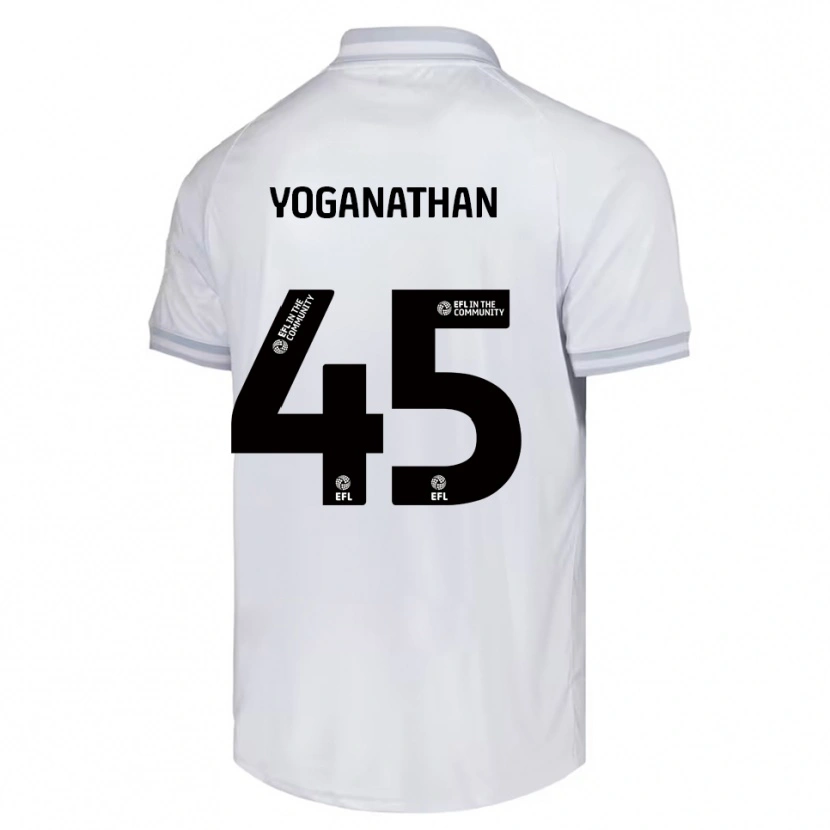 Danxen Kvinder Vimal Yoganathan #45 Hvid Grå Sort Udebane Spillertrøjer 2025/26 Trøje T-Shirt