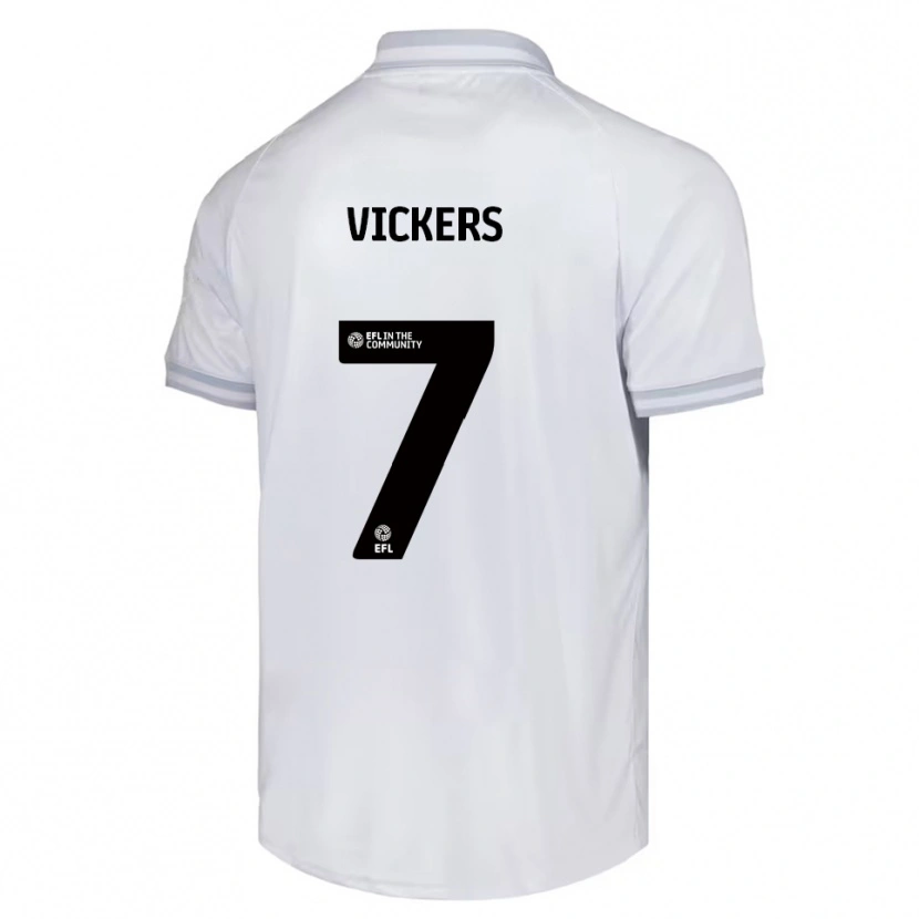 Danxen Kvinder Caylan Vickers #7 Hvid Grå Sort Udebane Spillertrøjer 2025/26 Trøje T-Shirt