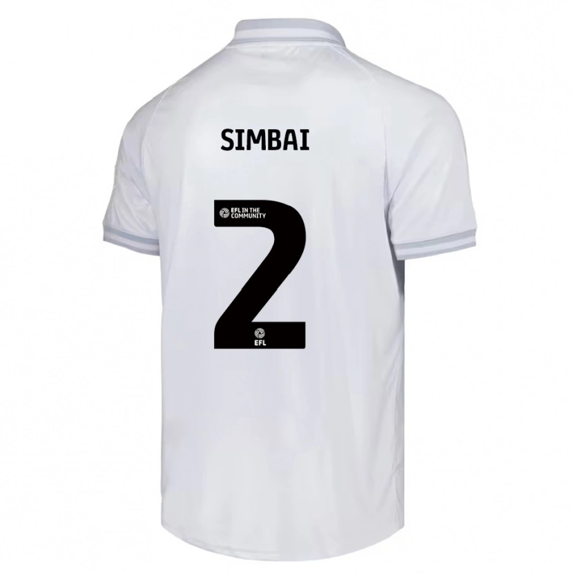 Danxen Kvinder Kingston Simbai #2 Hvid Grå Sort Udebane Spillertrøjer 2025/26 Trøje T-Shirt