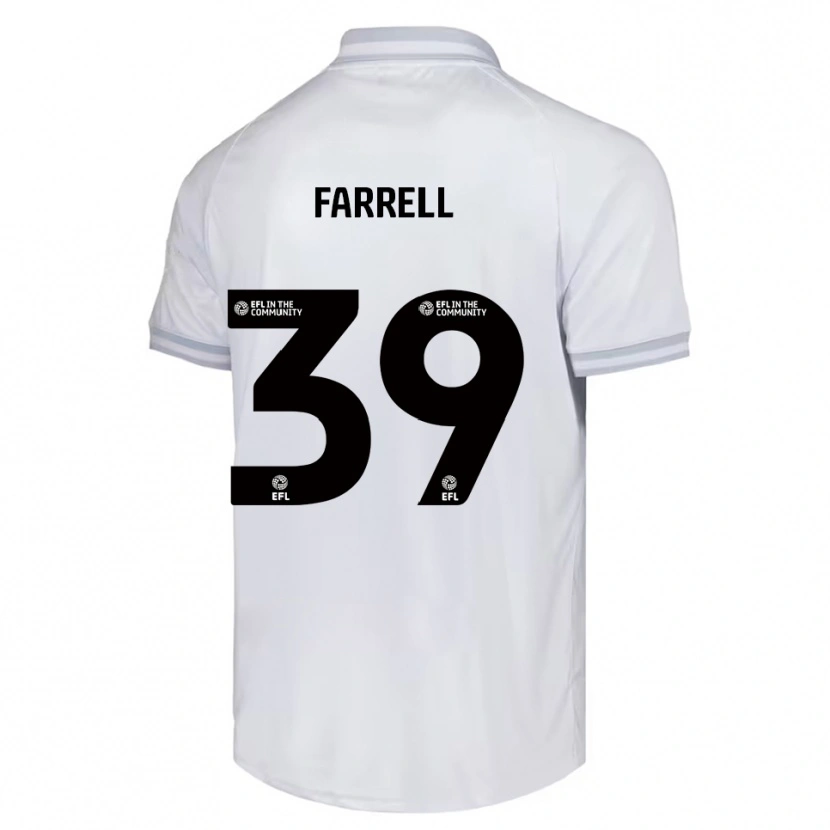Danxen Kvinder Leo Farrell #39 Hvid Grå Sort Udebane Spillertrøjer 2025/26 Trøje T-Shirt