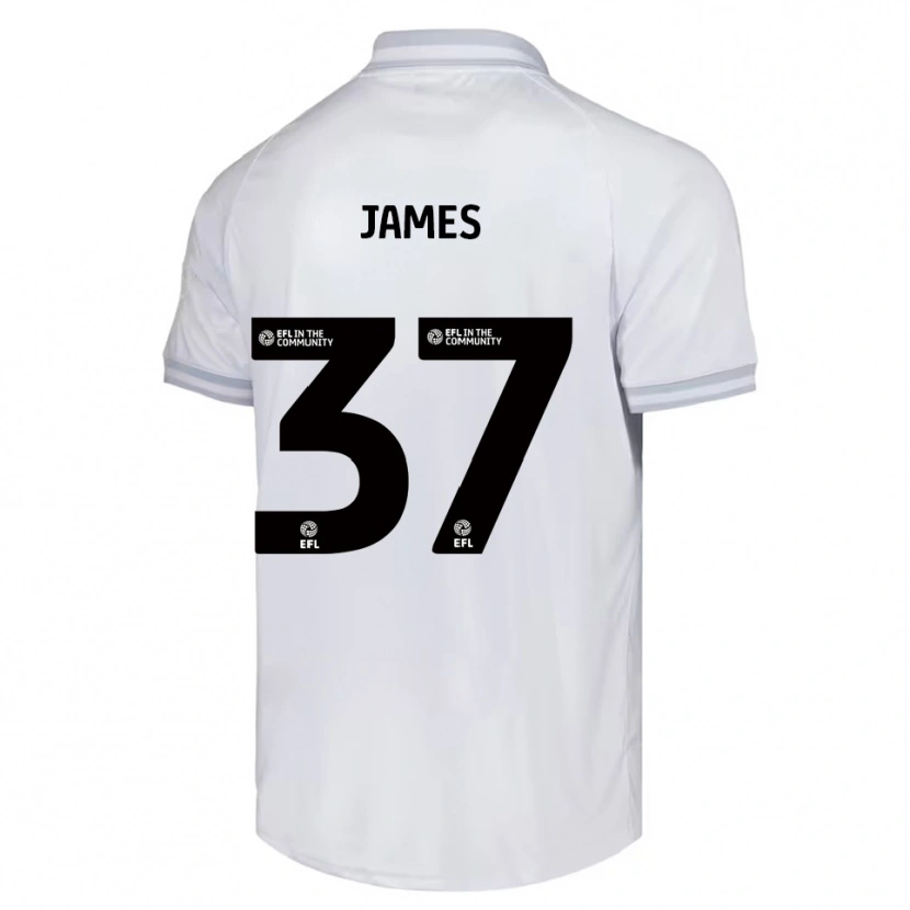 Danxen Kvinder Nathan James #37 Hvid Grå Sort Udebane Spillertrøjer 2025/26 Trøje T-Shirt