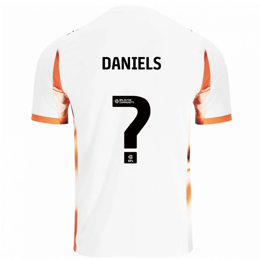Danxen Kvinder Jake Daniels #0 Hvid Orange Sort Udebane Spillertrøjer 2025/26 Trøje T-Shirt