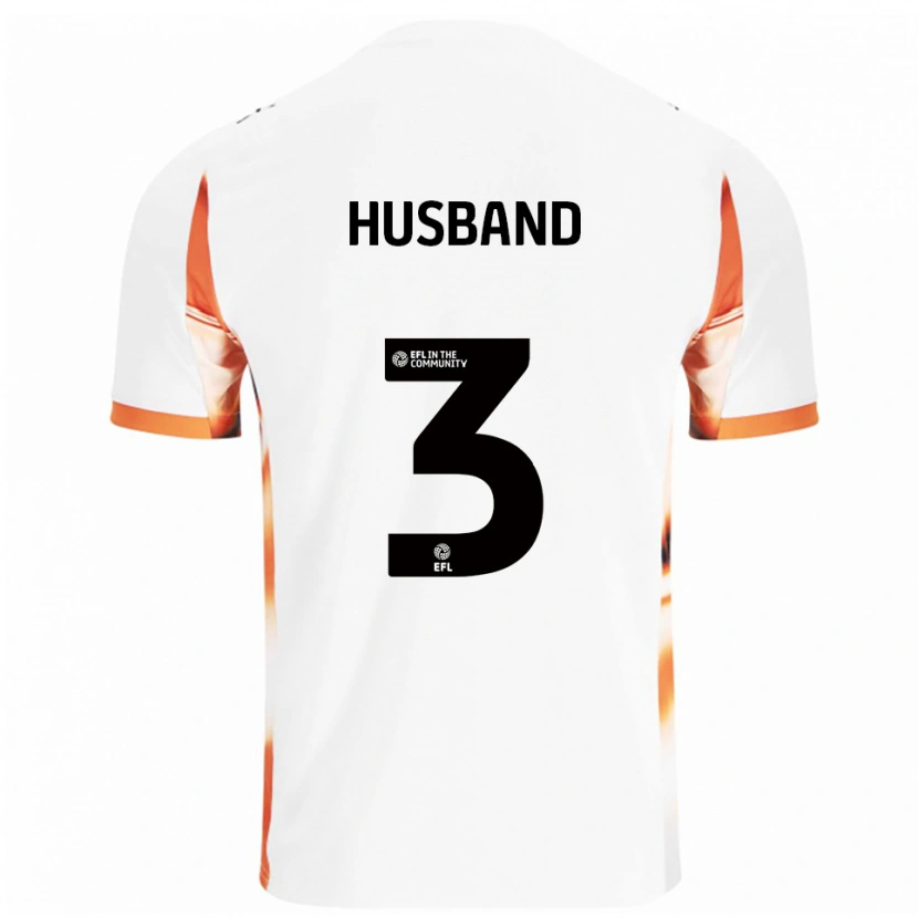 Danxen Kvinder James Husband #3 Hvid Orange Sort Udebane Spillertrøjer 2025/26 Trøje T-Shirt