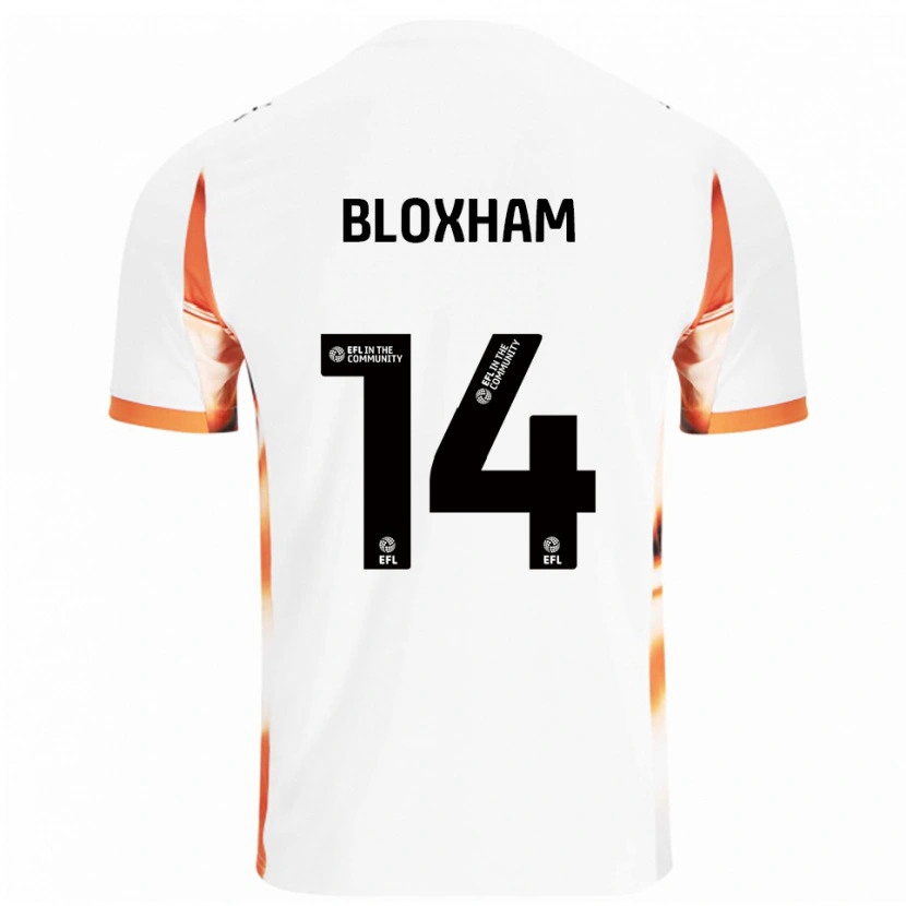 Danxen Kvinder Tom Bloxham #14 Hvid Orange Sort Udebane Spillertrøjer 2025/26 Trøje T-Shirt