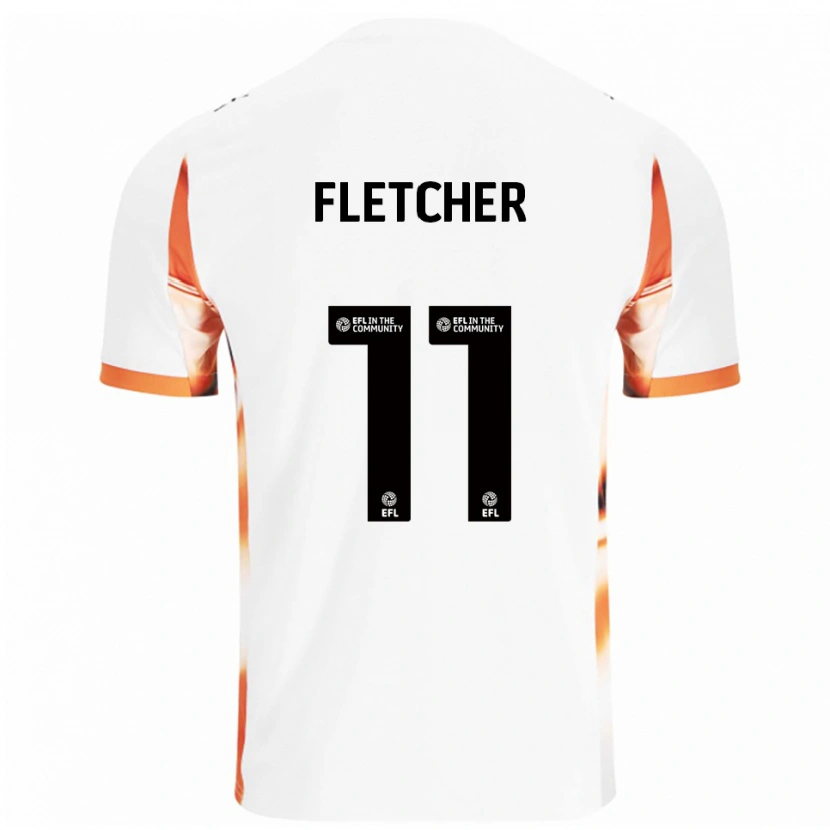 Danxen Kvinder Ashley Fletcher #11 Hvid Orange Sort Udebane Spillertrøjer 2025/26 Trøje T-Shirt
