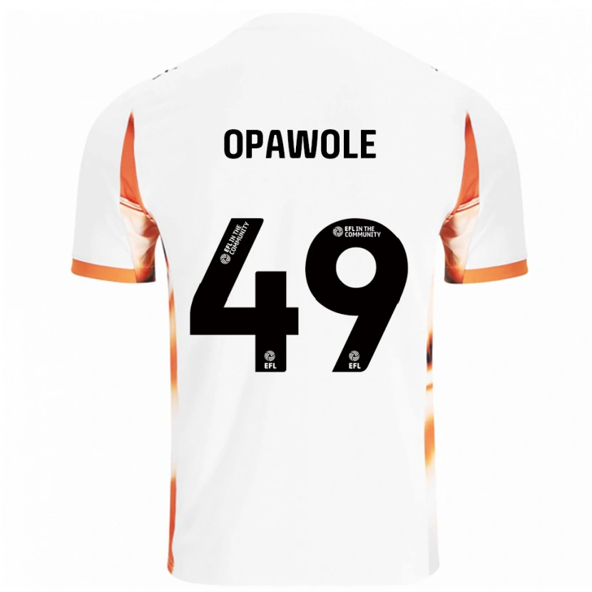 Danxen Kvinder Johnson Opawole #49 Hvid Orange Sort Udebane Spillertrøjer 2025/26 Trøje T-Shirt