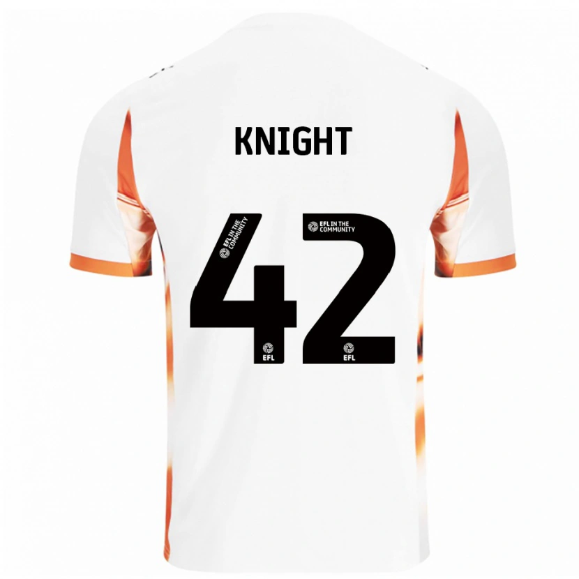 Danxen Kvinder Spencer Knight #42 Hvid Orange Sort Udebane Spillertrøjer 2025/26 Trøje T-Shirt