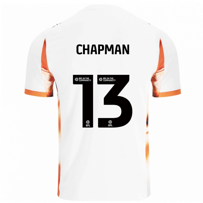Danxen Kvinder Mackenzie Chapman #13 Hvid Orange Sort Udebane Spillertrøjer 2025/26 Trøje T-Shirt