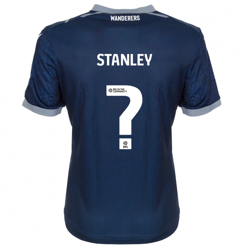 Danxen Kvinder Laila Stanley #0 Marineblå Grå Udebane Spillertrøjer 2025/26 Trøje T-Shirt