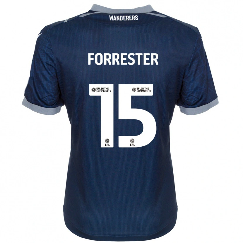 Danxen Kvinder Will Forrester #15 Marineblå Grå Udebane Spillertrøjer 2025/26 Trøje T-Shirt