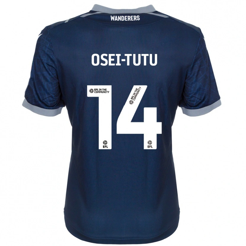 Danxen Kvinder Jordi Osei-Tutu #14 Marineblå Grå Udebane Spillertrøjer 2025/26 Trøje T-Shirt