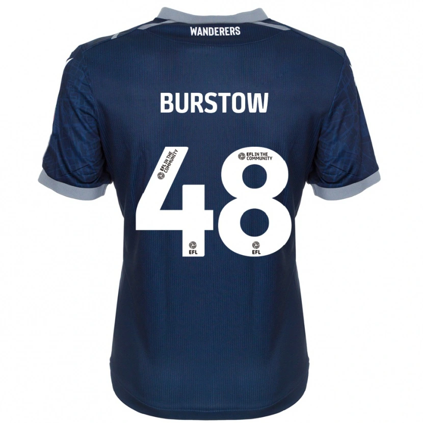 Danxen Kvinder Mason Burstow #48 Marineblå Grå Udebane Spillertrøjer 2025/26 Trøje T-Shirt