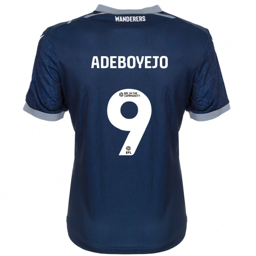 Danxen Kvinder Victor Adeboyejo #9 Marineblå Grå Udebane Spillertrøjer 2025/26 Trøje T-Shirt