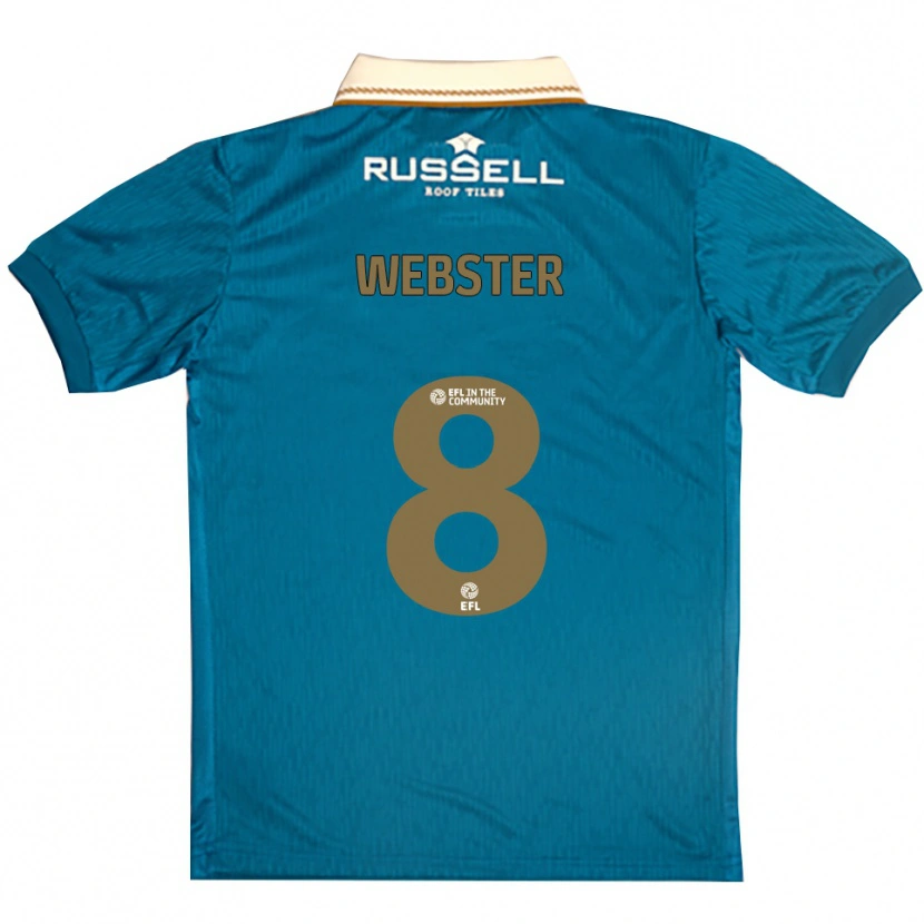 Danxen Kvinder Charlie Webster #8 Lyseblå Hvid Udebane Spillertrøjer 2025/26 Trøje T-Shirt