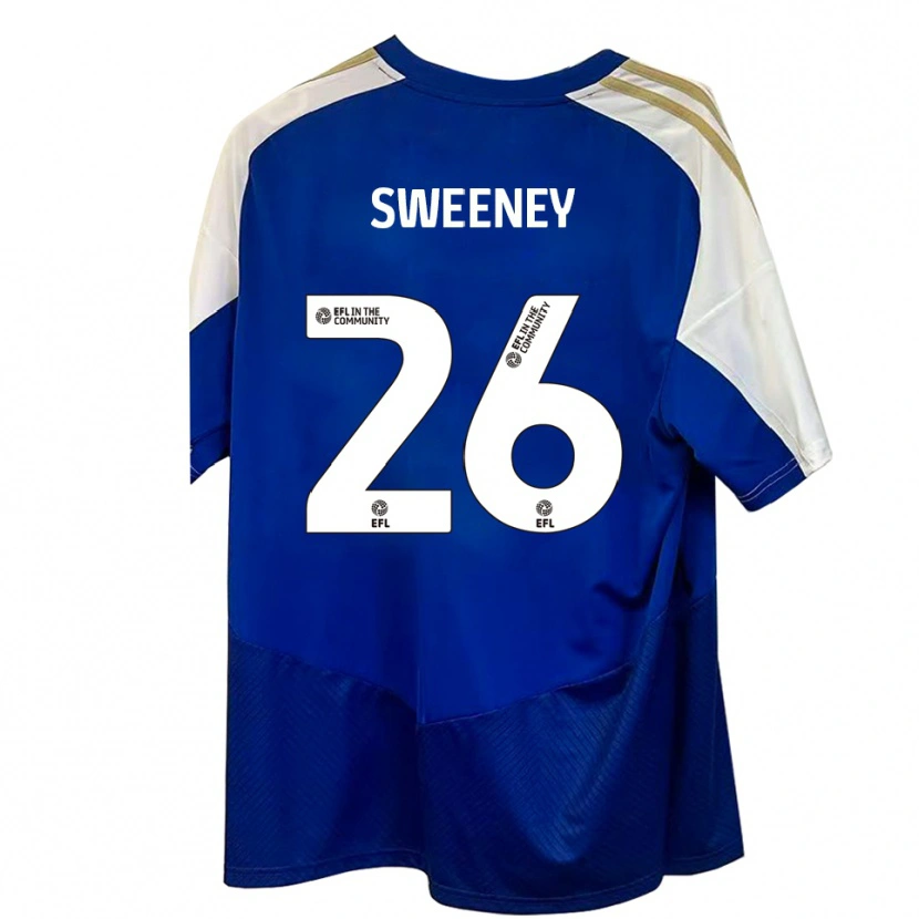 Danxen Kvinder Pierce Sweeney #26 Blå Hvid Guld Udebane Spillertrøjer 2025/26 Trøje T-Shirt